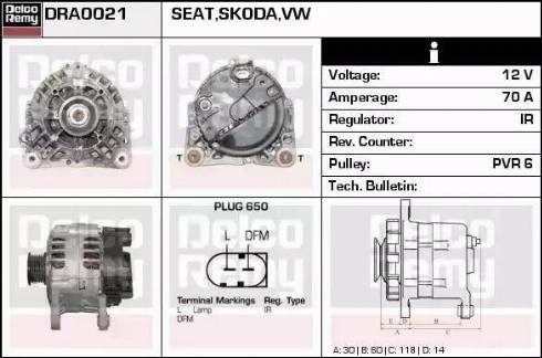 Remy DRA0021 - Генератор autospares.lv