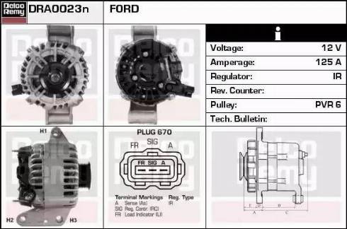 Remy DRA0023N - Генератор autospares.lv