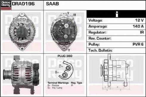 Remy DRA0196 - Генератор autospares.lv