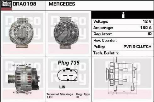 Remy DRA0198 - Генератор autospares.lv