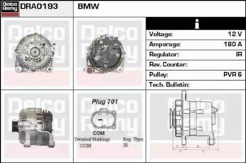 Remy DRA0193 - Генератор autospares.lv