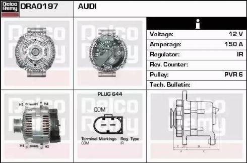 Remy DRA0197 - Генератор autospares.lv