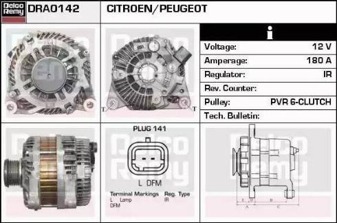 Remy DRA0142 - Генератор autospares.lv