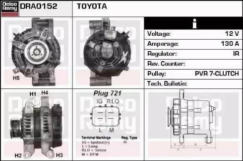 Remy DRA0152 - Генератор autospares.lv