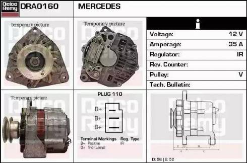 Remy DRA0160 - Генератор autospares.lv