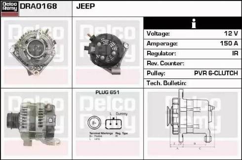 Remy DRA0168 - Генератор autospares.lv