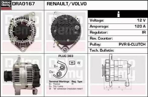 Remy DRA0167 - Генератор autospares.lv