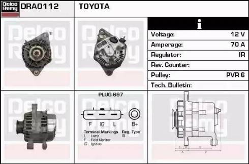 Remy DRA0112 - Генератор autospares.lv