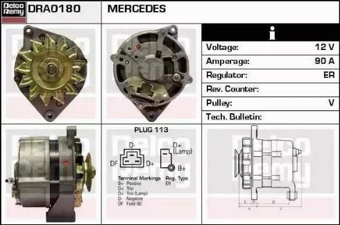 Remy DRA0180 - Генератор autospares.lv