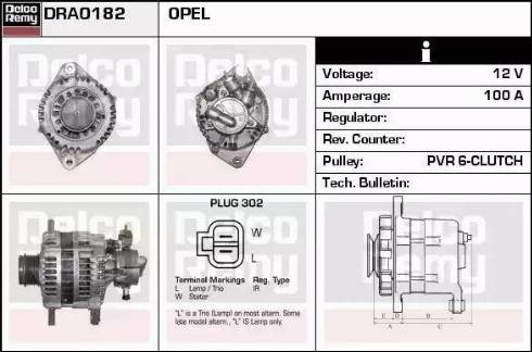 Remy DRA0182 - Генератор autospares.lv