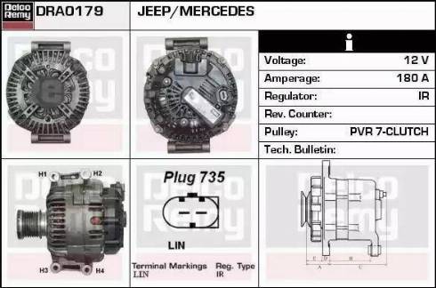 Remy DRA0179 - Генератор autospares.lv