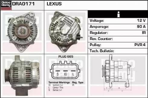 Remy DRA0171 - Генератор autospares.lv