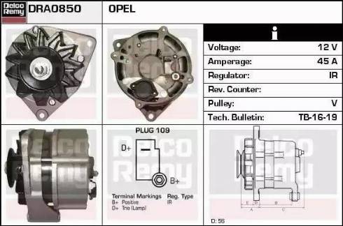 Remy DRA0850 - Генератор autospares.lv