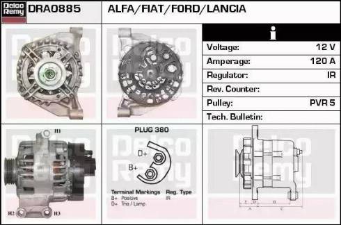 Remy DRA0885 - Генератор autospares.lv