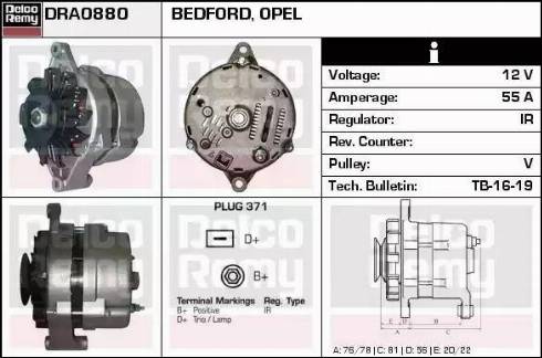 Remy DRA0880 - Генератор autospares.lv