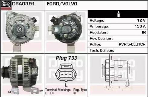 Remy DRA0391 - Генератор autospares.lv