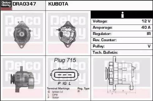 Remy DRA0347 - Генератор autospares.lv