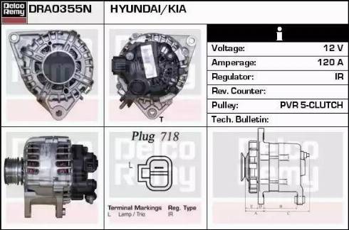 Remy DRA0355N - Генератор autospares.lv