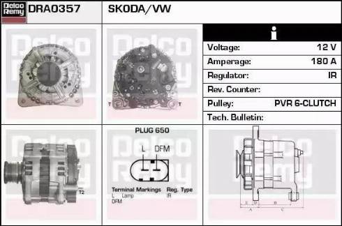 Remy DRA0357 - Генератор autospares.lv