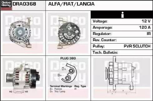 Remy DRA0368 - Генератор autospares.lv