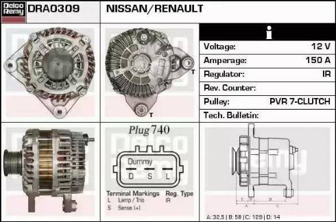 Remy DRA0309 - Генератор autospares.lv