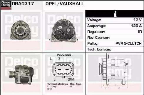 Remy DRA0317 - Генератор autospares.lv