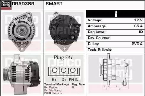 Remy DRA0389 - Генератор autospares.lv