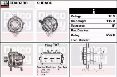 Remy DRA0388 - Генератор autospares.lv