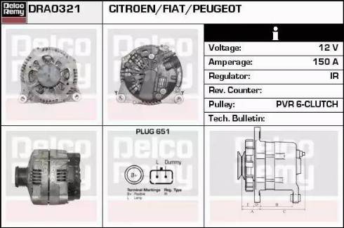 Remy DRA0321 - Генератор autospares.lv