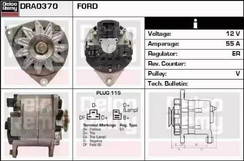 Remy DRA0370 - Генератор autospares.lv