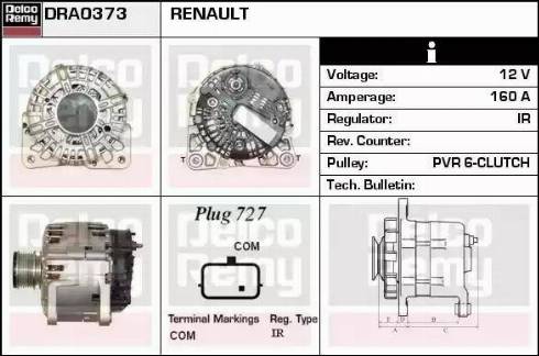 Remy DRA0373 - Генератор autospares.lv