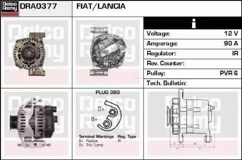 Remy DRA0377 - Генератор autospares.lv