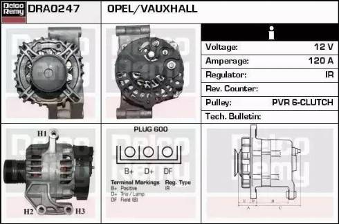 Remy DRA0247 - Генератор autospares.lv