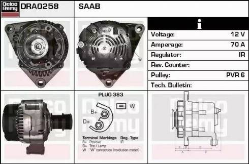 Remy DRA0258 - Генератор autospares.lv