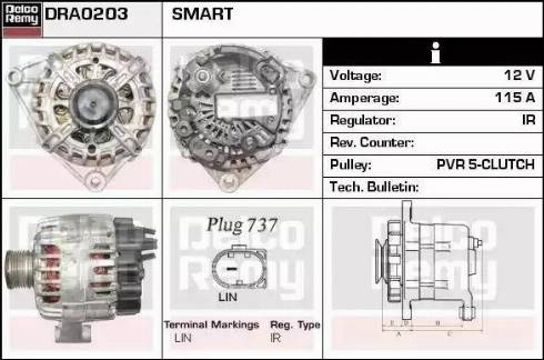 Remy DRA0203 - Генератор autospares.lv