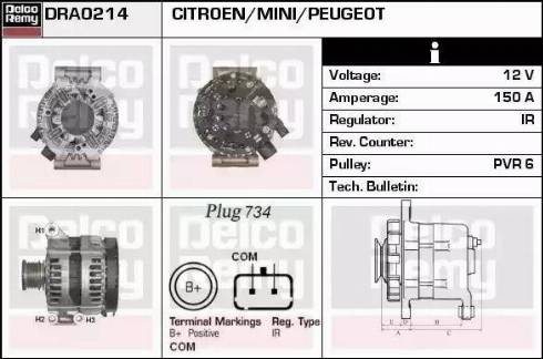 Remy DRA0214 - Генератор autospares.lv