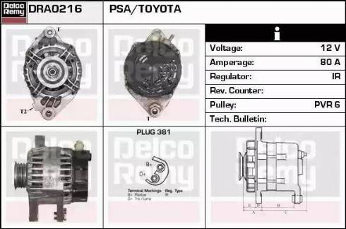 Remy DRA0216 - Генератор autospares.lv