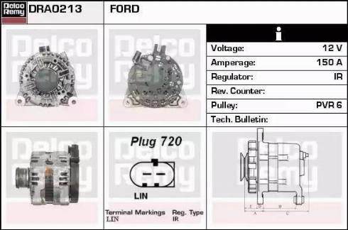 Remy DRA0213 - Генератор autospares.lv