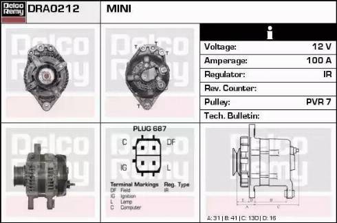 Remy DRA0212 - Генератор autospares.lv