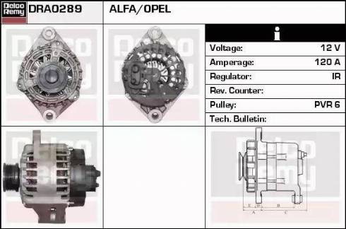 Remy DRA0289 - Генератор autospares.lv