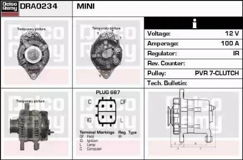 Remy DRA0234 - Генератор autospares.lv