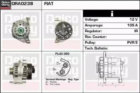 Remy DRA0238 - Генератор autospares.lv