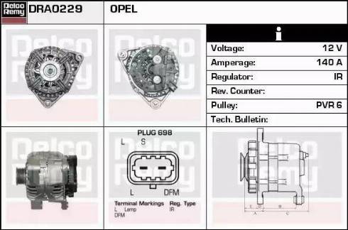 Remy DRA0229 - Генератор autospares.lv