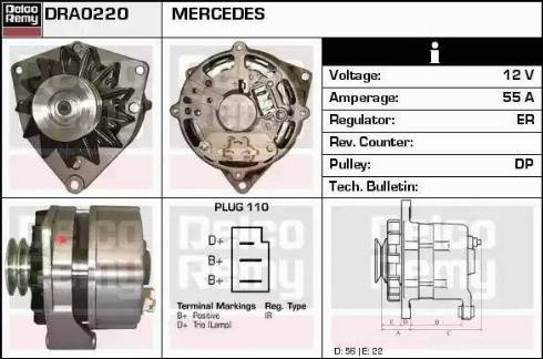 Remy DRA0220 - Генератор autospares.lv