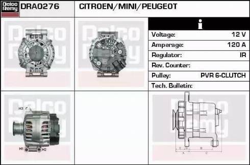 Remy DRA0276 - Генератор autospares.lv