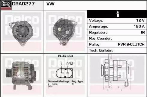 Remy DRA0277 - Генератор autospares.lv