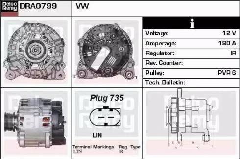 Remy DRA0799 - Генератор autospares.lv