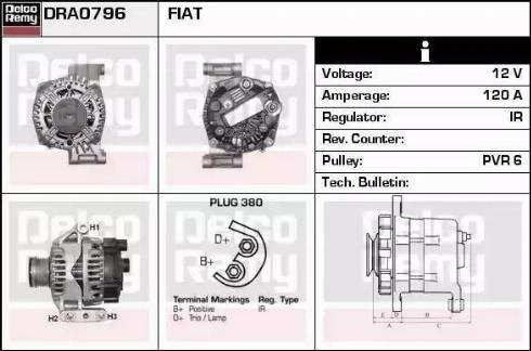 Remy DRA0796 - Генератор autospares.lv