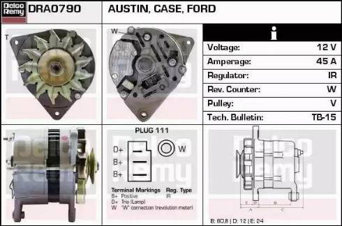 Remy DRA0790 - Генератор autospares.lv