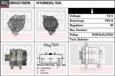 Remy DRA0792N - Генератор autospares.lv